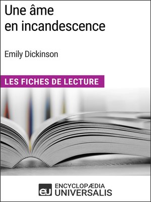 cover image of Une âme en incandescence d'Emily Dickinson